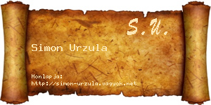 Simon Urzula névjegykártya